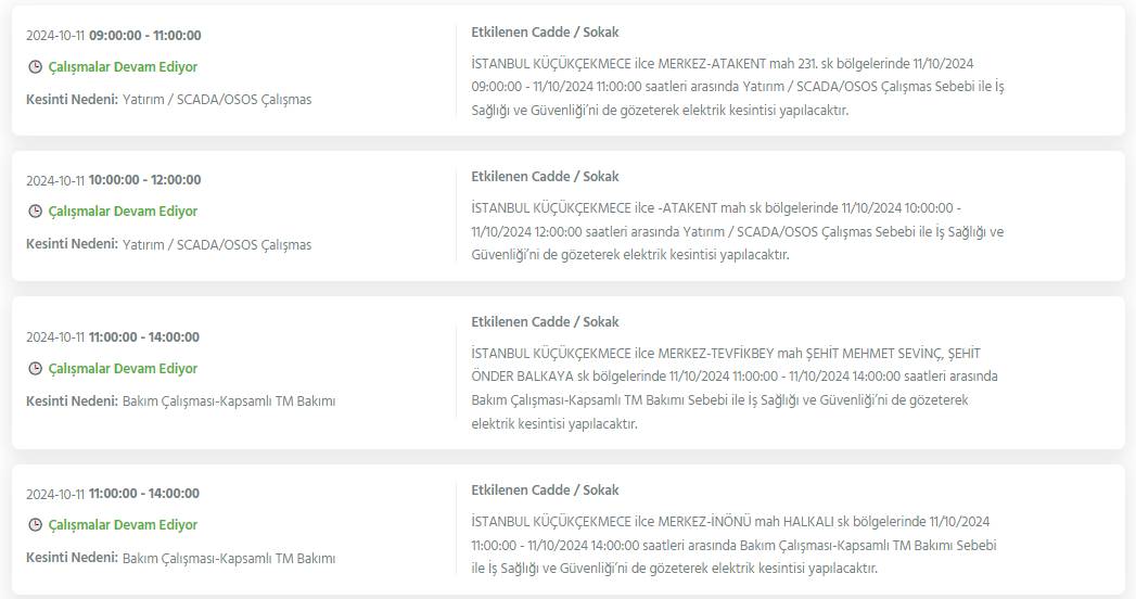 İstanbul'un 19 ilçesinde 8 saati bulacak elektrik kesintileri yaşanacak 7